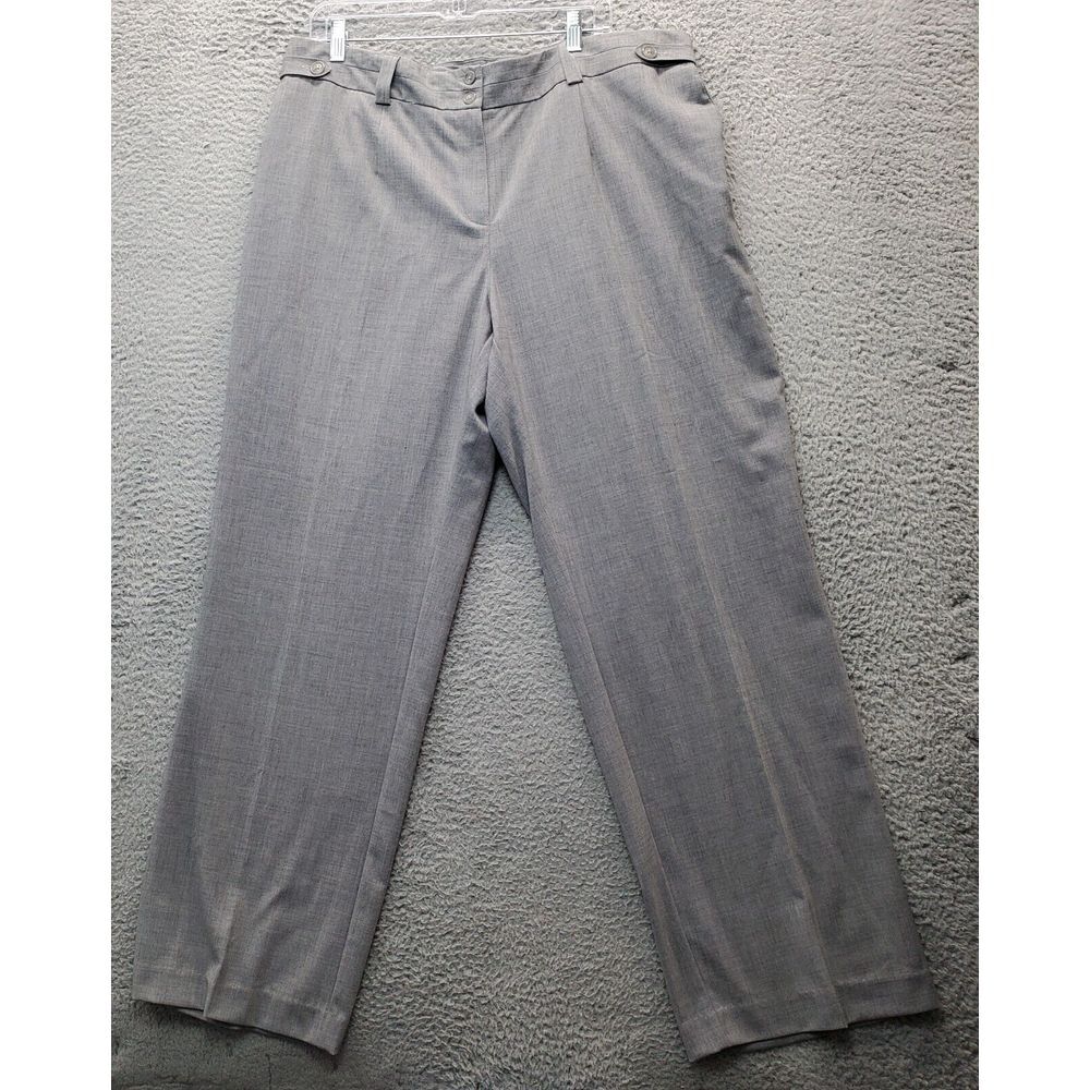 Lane Bryant Trouser Pants Mens 20 Gray Polyester Pockets Flat Front Straight Leg